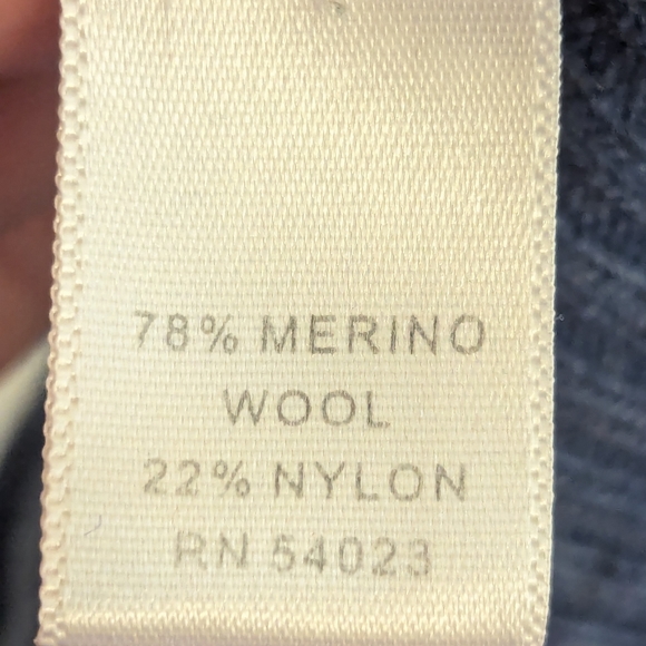 Banana Republic Henley Sweater Pullover sz M* 1/4 Zip Button Heather Blue Cotton - Picture 7 of 8